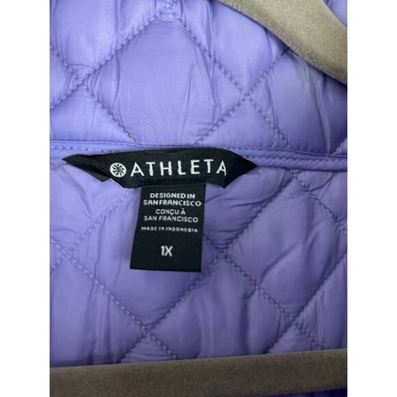 Athleta Women’s 1X Whisper Featherless Quilted Puffer Jacket Light Purple - Picture 3 of 16